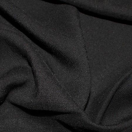 Linen Look Viscose Fabric | Black