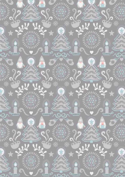 grey christmas fabric