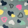 Super Soft Fleece | Hearts Light Grey