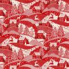 Scandi Christmas Makower Fabric | Scenic Red