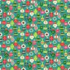 Santa Express Makower Fabric | Baubles Turquoise