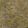 Metallic Robert Kaufman Fabric | Gustav Klimt - Swirls Charcoal