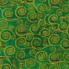 Metallic Robert Kaufman Fabric | Gustav Klimt - Swirls Green