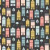 Cotton Fabric Print | Town House Borough Charcoal