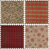 Christmas Fabric Mini Roll 2m x 28cm | 4 Roll Bundle - Festive 1