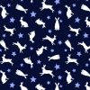 Tomtens Forest Friends Lewis & Irene Fabric | Hares Dark Navy