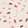 Small Things Countryside Fabric | Farm Animals Warm Cream