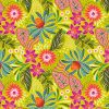 Bahia Lewis & Irene Fabric | Floral Plantain green