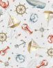 At The Helm Fabric | Nautical Icons Grey