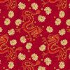 Year Of The Dragon Lewis & Irene Fabric | Dragon On Red, Metallic