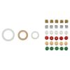 Wooden Craft Accessories Pack | 33 Pieces - Festive Colours