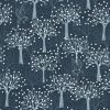 Secret Winter Garden Flannel Lewis & Irene | Owl Orchard Dark Blue