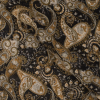 Poly-Viscose Gold Lurex Fabric | Paisley Black