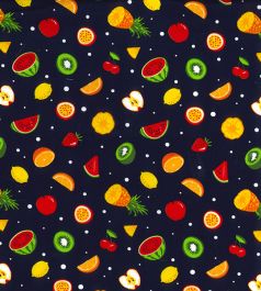 Cotton Print Fabric  Fruit Tasties White