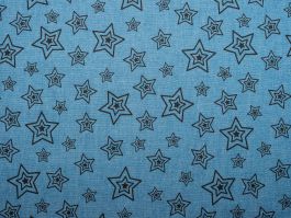 Printed Denim Concentric Stars Light Blue