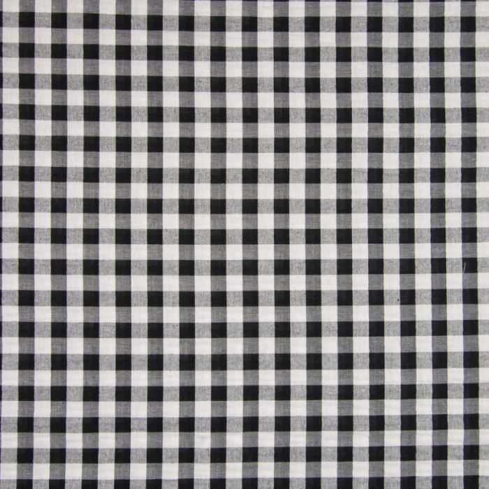 Seersucker Fabric | Large check Black