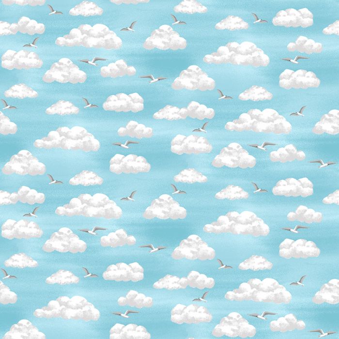 Beside The Sea Fabric | Clouds