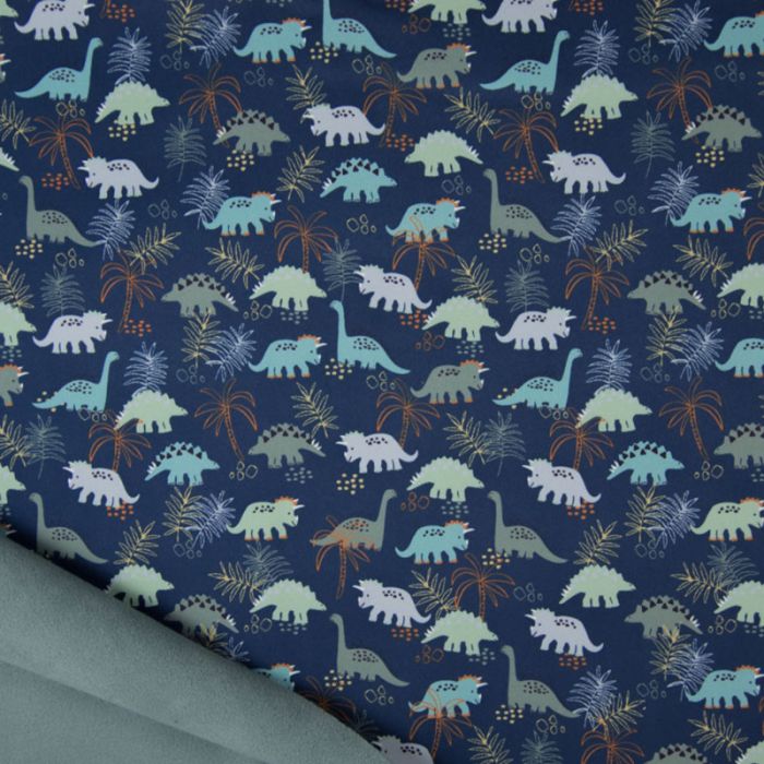 Soft Shell Fleece Fabric | Dino Navy