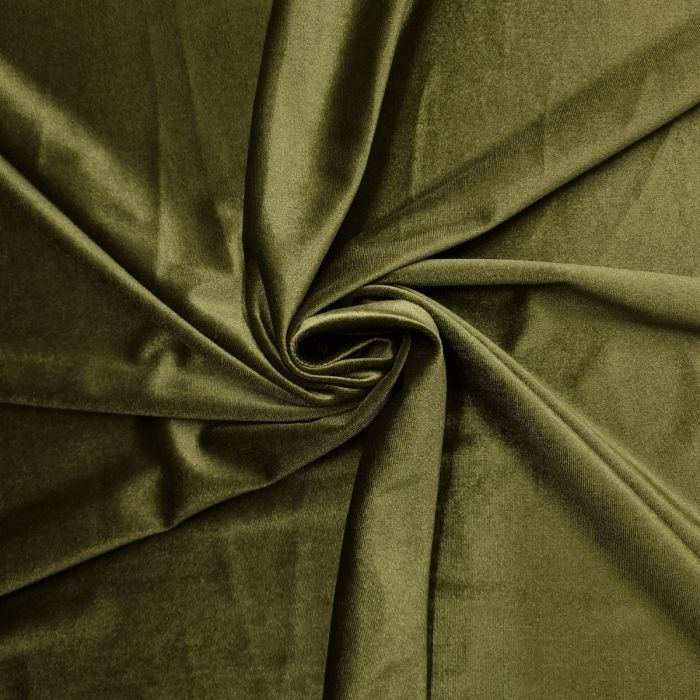 Olive Stretch Velvet Fabric _ Spandex Fabric