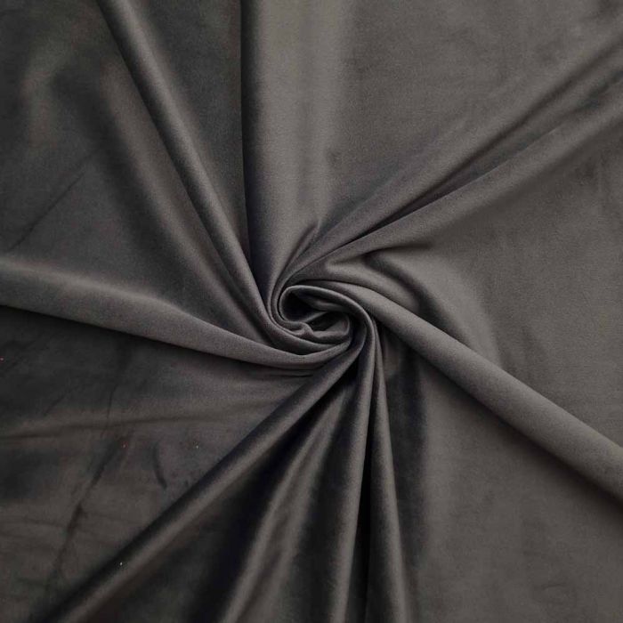 5 Yards Remnant Gray Velvet Stain Resistant Upholstery Fabric / Thick Heavy Weight Velvet / Matte Finish / 54