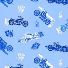 American Touch Flannel | Motorcycles Blue