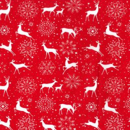 Christmas Fun Fabric | Reindeers Red