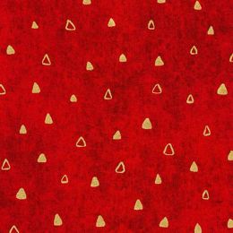 Metallic Robert Kaufman Fabric | Gustav Klimt - Jewel Triangles Red