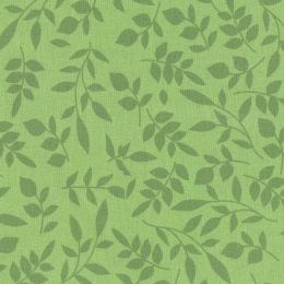 Extra Wide Fabric | Leaves Green