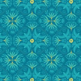 Bahia Lewis & Irene Fabric | Bahian Hummingbird Dark Turquoise