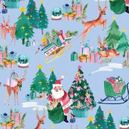 Bluebellgrey - Fa La La Lewis & Irene Fabric | Deer Santa Icicle