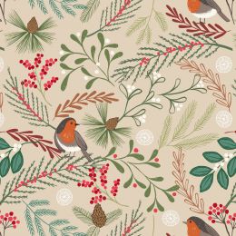 New Forest Winter Flannel Lewis & Irene | Robin Dark Cream