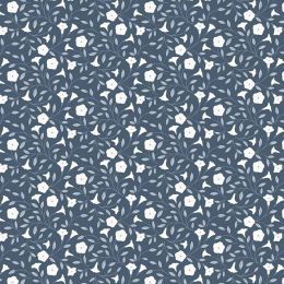 Cassandra Connolly Evenfall Fabric | Moonflower Midnight Blue