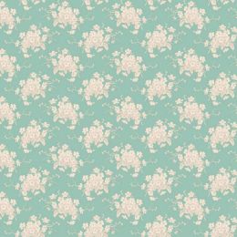 Sunday Brunch Fabric | White Flower Teal