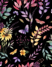 Botanical Magic Fabric | Large All Over Black