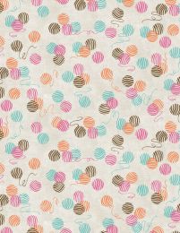 Purrfect Partners Fabric | Yarnball Cream