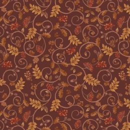 Cranborne Chase Lewis & Irene Fabric | Cranborne Scroll Conker