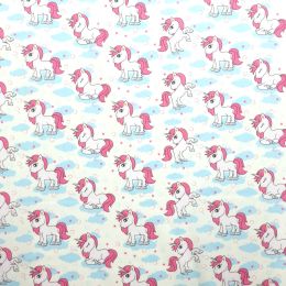 Cotton Print Fabric | Unicorn Clouds Ivory