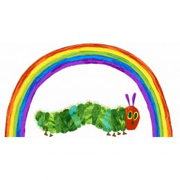 The Very Hungry Caterpillar Fabric | Rainbow Panel Cream