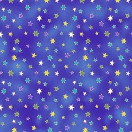 Laurel Burch Celestial Magic Fabric | Stars Blue