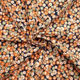 21w Needlecord Fabric Print | Floral Navy