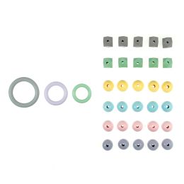 Wooden Craft Shape Accessories Pack | 32 Pieces - Assorted Colours