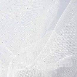 Glitter Tulle Mesh | White