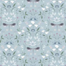 Cassandra Connolly Water Garden Fabric | Graceful Reflections Duck Egg Blue