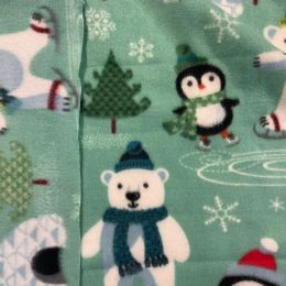 Printed AntiPil Polar Fleece | Penguin & Polar Bear Fun