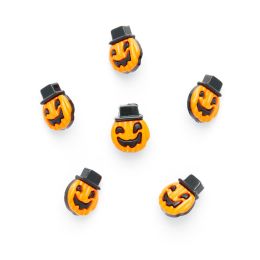 Pumpkin With Hat Buttons | Size 28 - Pack Of 6