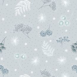 Secret Winter Garden Flannel Lewis & Irene | Frosted Garden Light Grey