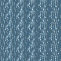 Hajime Fabric by Stuart Hillard | Mid Blue Stitch Stripe